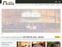 Tablet Screenshot of hotelparis.com.ar